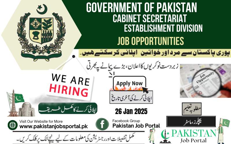 Government of Pakistan CABINET SECRETARIAT Jobs